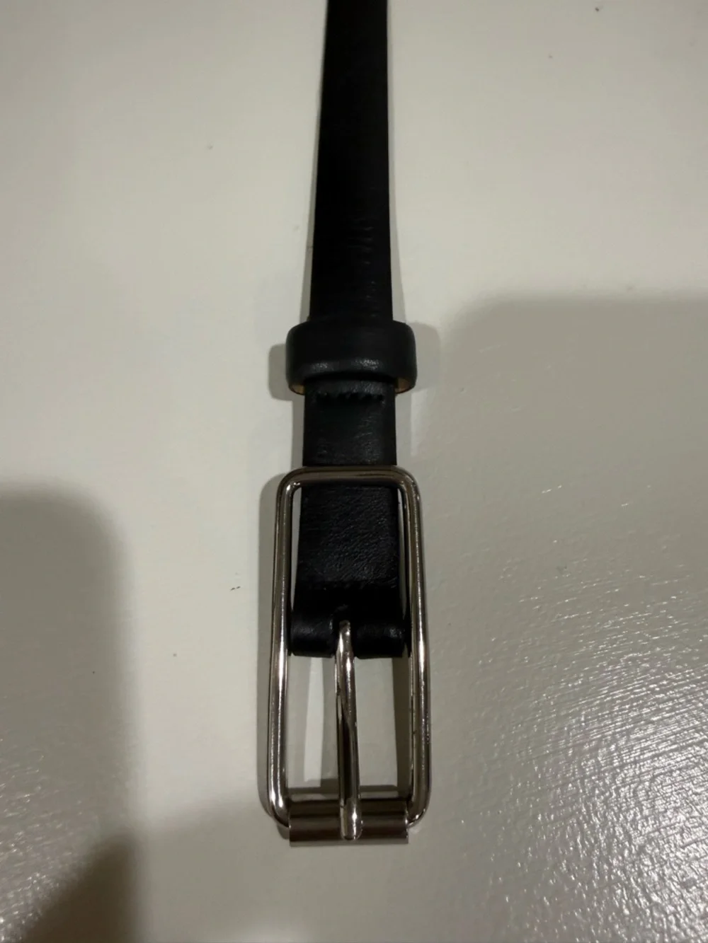 Banana Republic size XS Black Leather Belt with Silver Buckle